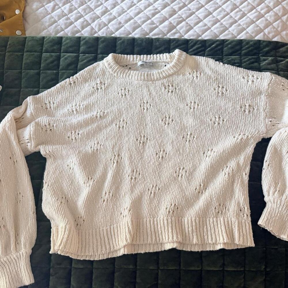 Madewell cream sweater with textured